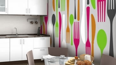 Tapeta Sztućce, 49 zł/rolka, alarte.pl tapeta, tapety do kuchni