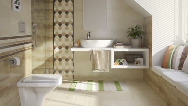 Łazienka - tutaj zużywamy najwięcej ciepłej wody użytkowej łazienka, skosy, poddasze, wyposażenie łazienki