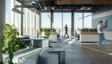 Biuro na szczycie Olivii Star w Gdańsku. Proj. Design Anatomy