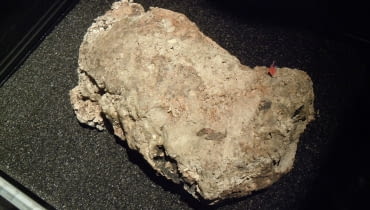 Wyschnięta część fatbergu Whitechapel na wystawie w Muzeum Londyńskim Wyschnięta część fatbergu Whitechapel na wystawie w Muzeum Londyńskim