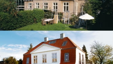 Dach pokryty dachówką ceramiczną. Przy okazji generalnego remontu i adaptacji strychu wymieniono stare pokrycie na nowe stary dach, naprawa dachu, duży dom, dom jednorodzinny, remont dachu