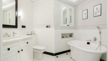 Biała łazienka, aranżacja łazienki, meble łazienkowe