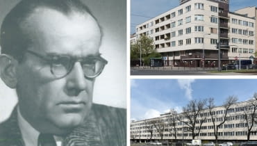 Z lewej: Juliusz Żórawski; Z prawej u góry: Dom Wedla w Warszawie; Z prawej na dole: Szklany Dom w Warszawie Z lewej: Juliusz Żórawski; Z prawej u góry: Dom Wedla w Warszawie; Z prawej na dole: Szklany Dom w Warszawie
