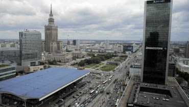 17.05.2012 WARSZAWA , ULICA CHALBINSKIEGO . WIDOK Z ORCO TOWER . FOT.PRZEMEK WIERZCHOWSKI / AGENCJA GAZETA SLOWA KLUCZOWE: PANORAMA WIDOK ZLOTA APARTAMENTOWIEC ORCO TOWER