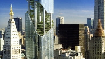Wizualizacja nowojorskiego wieżowca Daniela Libeskinda pochodząca z jego książki Counterpoint Daniel Libeskind, Nowy Jork, wieżowce, apartamentowce