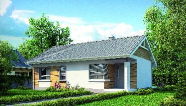 Elewacja frontowa domu na drugą połowę życia projekt domu,projekty domów,dom jednorodzinny