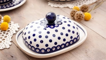 Maselniczka ceramiczna GU-1394 DEK. 46 Bolesławiec, garneczki.pl, cena: 53,70 zł retro, kuchnia, dodatki, wnętrze