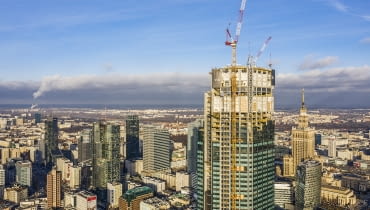 WIeżowiec Varso Tower osiągnął wysokość 230 metrów - to najwyższy budynek w Polsce! WIeżowiec Varso Tower osiągnął wysokość 230 metrów - to najwyższy budynek w Polsce!