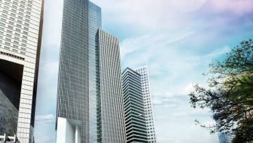 Wstępna koncepcja wieżowca, który ma powstać w miejscu pawilonu Emilii. Z lewej hotel Intercontinental ZDJĘCIE DO WKŁADKI: DLOWA Strony Lokalne Warszawa