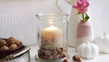 szklany świecznik, lampion