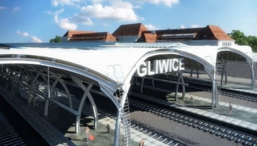 Dworzec kolejowy w Gliwicach - wizualizacja Dworzec kolejowy w Gliwicach - wizualizacja