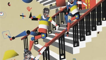 Fragment plakatu Duch Bauhausu