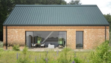 Elewacja zachodnia 'Ceglanej leśniczówki'