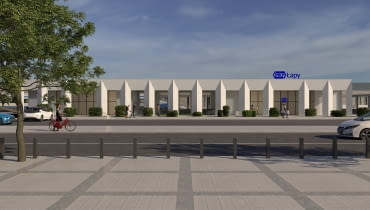 Wizualizacja wstępnej koncepcji nowego dworca w Łapach Wizualizacja wstępnej koncepcji nowego dworca w Łapach