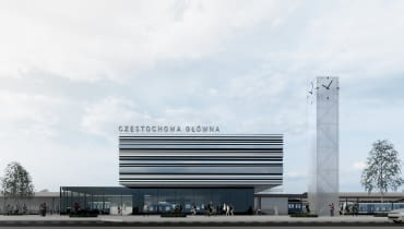 Dworzec Częstochowa Główna - elewacja. Proj. toprojekt Marek Wawrzyniak / NStudio / Studio Antonini Dworzec Częstochowa Główna - elewacja. Proj. toprojekt Marek Wawrzyniak / AND Studio / Studio Antoni
