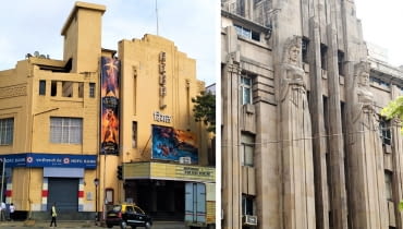 Z lewej: Regal Ciema; Z prawej: New India Assurance Building  - przykłady art deco w Mumbaju