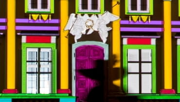 Mapping na fasadzie Pałacu Wilanowskiego