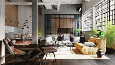 Elementy konstrukcyjne w aranżacji salonu