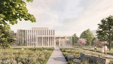 Olsztyński Teatr Lalek - widok od strony wejścia. Proj. plus3-archtekci