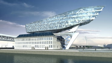 Nowa siedziba władz portu w Antwerpii autorstwa Zahy Hadid zaha hadid, antwerpia, belgia, port, architektura, projekt