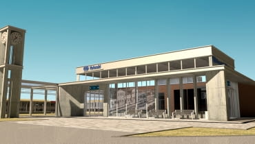 Nowy dworzec w Koluszkach. Proj. GPVT Pracowania Architektoniczna Nowy dworzec w Koluszkach. Proj. GPVT Pracowania Architektoniczna