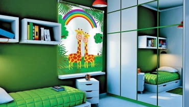 Fotoroleta Żyrafy, zaciemniająca, mocowana na drążku, 70 x 100 cm, 235 zł, fotorolety.com