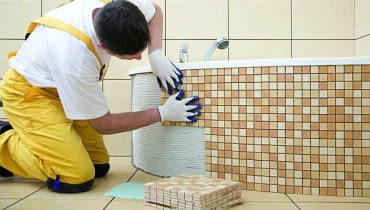 układanie płytek, obudowa wanny, klej do płytek, płyta g-k