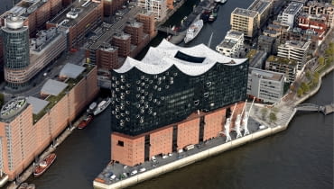 Elbphilharmonie - widok z lotu ptaka. Elbphilharmonie - widok z lotu ptaka.
