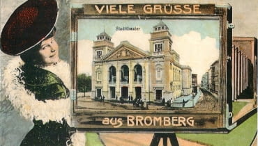 Teatr Miejski w Bydgoszczy na dawnej pocztówce. Teatr Miejski w Bydgoszczy na dawnej pocztówce.