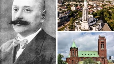 Z lewej: Oskar Sosnowski; Z prawej u góry: bazylika św. Rocha w Białymstoku; Z prawej na dole"Kościół Niepokalanego Poczęcia Najświętszej Maryi Panny w Warszawie Z lewej: Oskar Sosnowski; Z prawej u góry: bazylika św. Rocha w Białymstoku; Z prawej na dole"Kościół Niepokalanego Poczęcia Najświętszej Maryi Panny w Warszawie