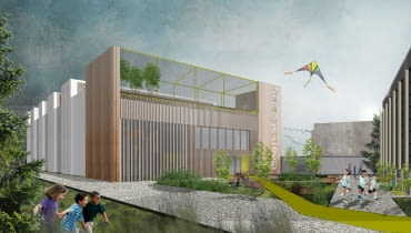 Nowa hala sportowa przy Szkole Podstawowej nr 151 (ul. Lipińskiego) w Krakowie. Proj. Autorska Pracownia Projektowa Manecki Nowa hala sportowa przy Szkole Podstawowej nr 151 (ul. Lipińskiego) w Krakowie. Proj. Autorska Pracownia Projektowa Manecki