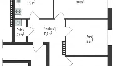 Zmiany funkcjonalne w mieszkaniu - plan wyjściowy Zmiany funkcjonalne w mieszkaniu - plan wyjściowy