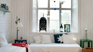 Country style living room with wooden floor