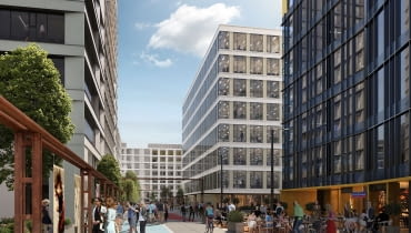 Warszawa: woonerf Haberbuscha i Schielego w Browarach Warszawskich Warszawa: woonerf Haberbuscha i Schielego w Browarach Warszawskich