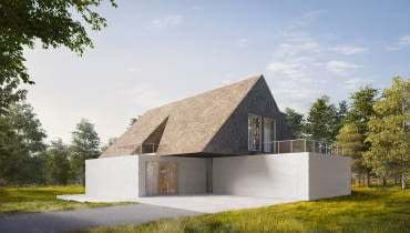 Chata Podcieniowa kryta strzechą -wizualizacja. Proj. BXB studio Chata Podcieniowa kryta strzechą -wizualizacja. Proj. BXB studio