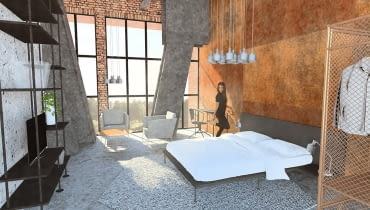 Adaptacja wieży maszyny wyciągowej Szybu Krystyna na budynek wielofunkcyjny - Apartament Adaptacja wieży maszyny wyciągowej Szybu Krystyna na budynek wielofunkcyjny - Apartament