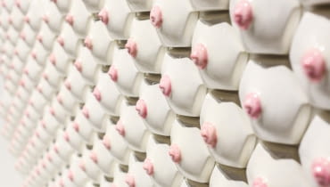 Ceramiczne płytki w kształcie piersi. Projekt Nicole Nadeau płytki, ceramiczne płytki, piersi, kobiece piersi, nicole nadeau