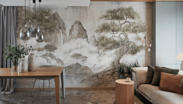 Tapeta oliwkowa na ścianę do salonu - naturalna harmonia w ciepłych tonach