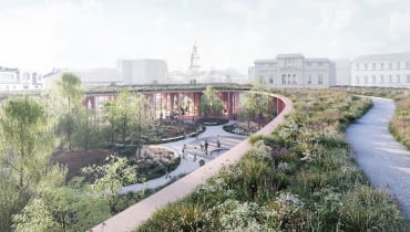 Projekt zagospodarowania terenu byłego targowiska "Flora" w Jeleniej Górze od 3XA Architects. Projekt zagospodarowania terenu byłego targowiska "Flora" w Jeleniej Górze od 3XA Architects.