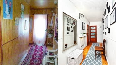 Korytarz przed i po.