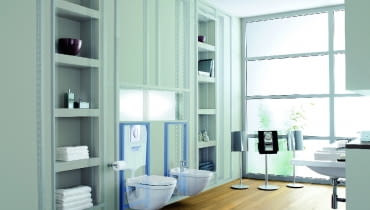 Stelaże podtynkowe do miski ustępowej mają wysokość 82-140 cm, szerokość 35-59 cm i głębokość 10-24 cm