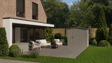 Domek ogrodowy Juno w wersji Modern z dachem dwuspadowym