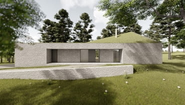 Dom z wapienia na Jurze Krakowsko-Częstochowskiej. Proj. TOPROJEKT Dom z wapienia na Jurze Krakowsko-Częstochowskiej. Proj. TOPROJEKT