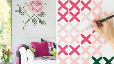 DIY - haft krzyżykowy na ścianie haft krzyżykowy, ściana, DIY, zrób to sam