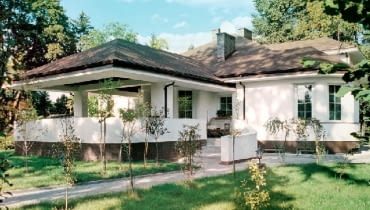 Widok od południowego zachodu projekt domu,dom jednorodzinny,dom z poddaszem