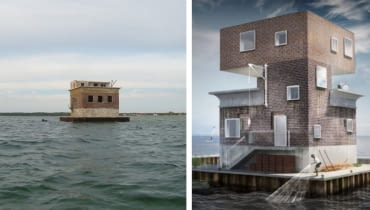 Rozbudowa budowli w zatoce Puckiej na cele mieszkalne - wizualizacja Rozbudowa budowli w zatoce Puckiej na cele mieszkalne - wizualizacja