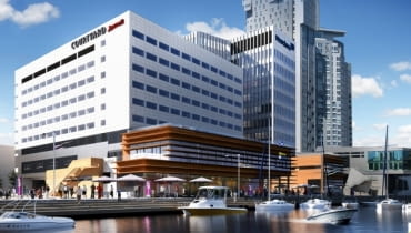 Wizualizacja etapu I projektu Gdynia Waterfront. Widok od strony Skweru Kościuszki Wizualizacja etapu I projektu Gdynia Waterfront. Widok od strony Skweru Kościuszki