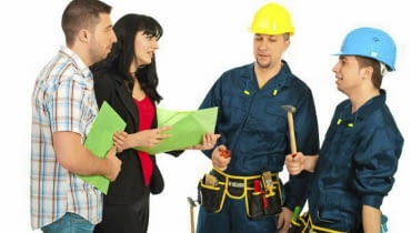 Rozmowa z budowlańcami Rozmowa z budowlańcami