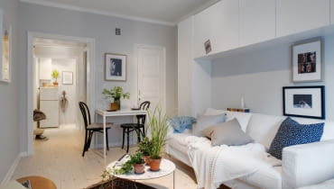 Małe mieszkanie w skandynawskim stylu małe mieszkanie, kawalerka, mieszkanie w skandynawskim stylu