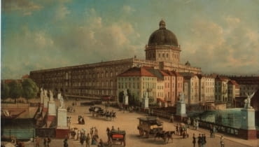 Obraz przedstawiający pałac w XIX wieku pałac, Stadtschloss, niemcy, berlin, muzeum, rekonstrukcja, zabytki, Francesco Stella